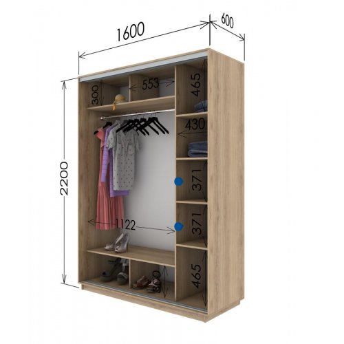 Двухдверный шкаф-купе Гарант 1600*600*2200
