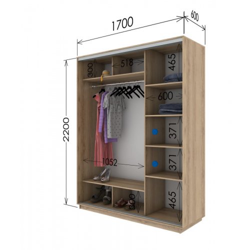 Двухдверный шкаф-купе Гарант 1700*600*2100