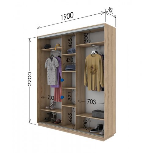 Трехдверный шкаф-купе Гарант 1900*450*2200