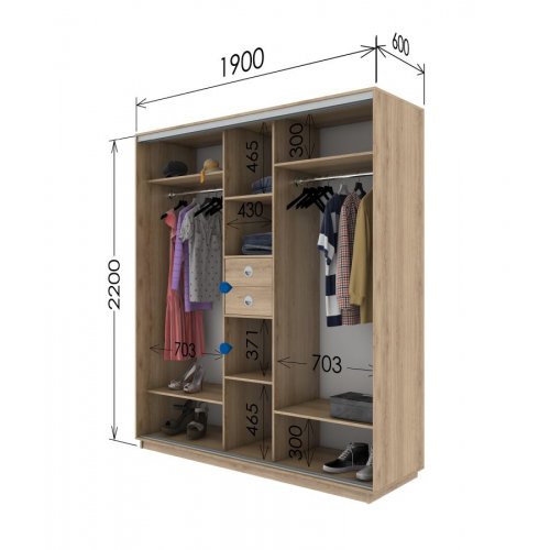 Трехдверный шкаф-купе Гарант 1900*600*2100