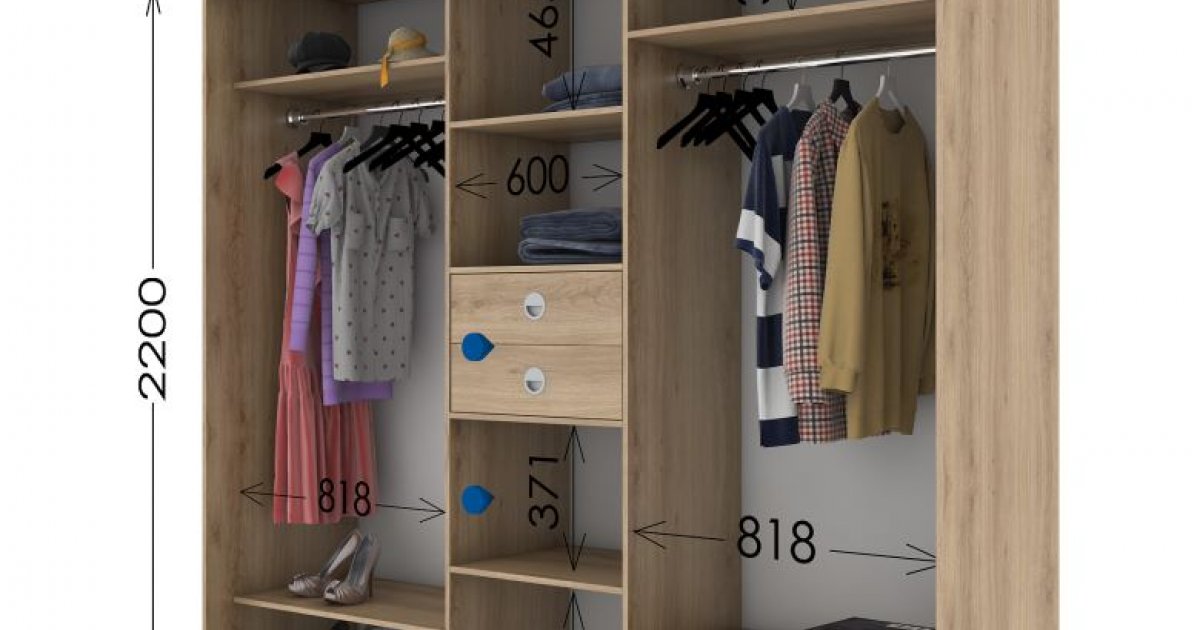 Трехдверный шкаф-купе Гарант 2300*600*2200 в Украине | БЕСПЛАТНАЯ ДОСТАВКА