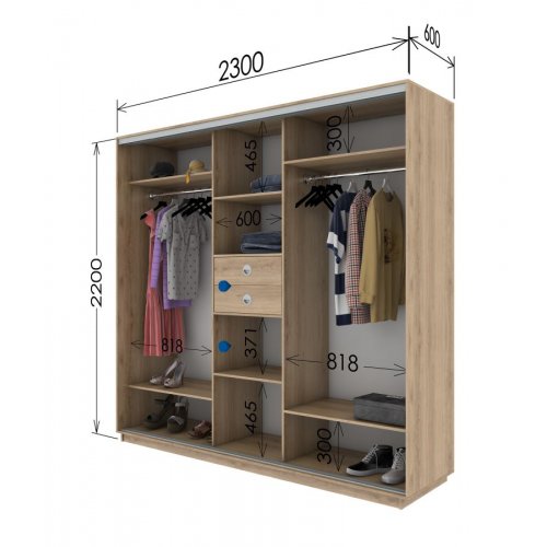 Трехдверный шкаф-купе Гарант 2300*600*2100