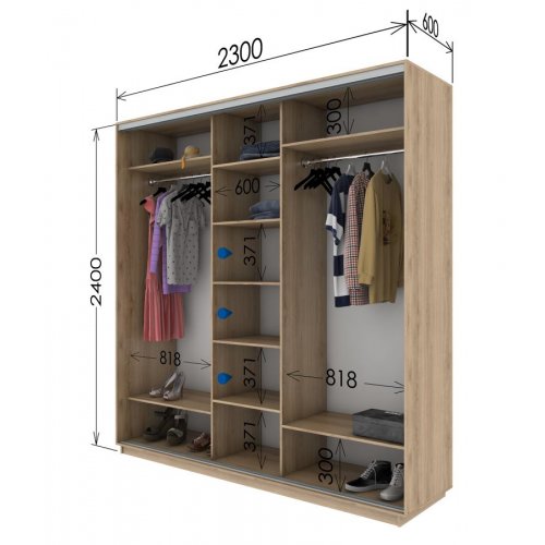 Трехдверный шкаф-купе Гарант 2300*600*2300