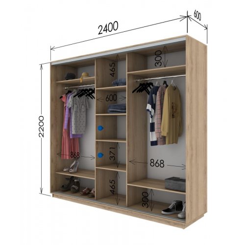 Трехдверный шкаф-купе Гарант 2400*600*2400